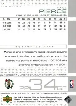 Back of Paul Pierce