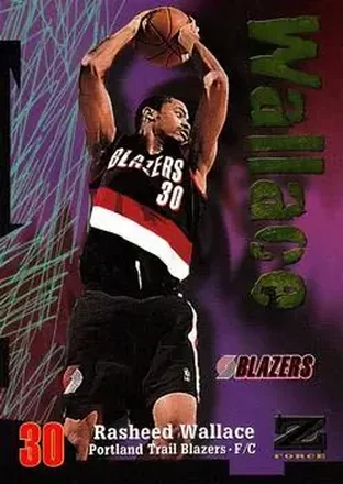 1997-98 SkyBox Z-Force #60 - Rasheed Wallace - Portland Trail Blazers