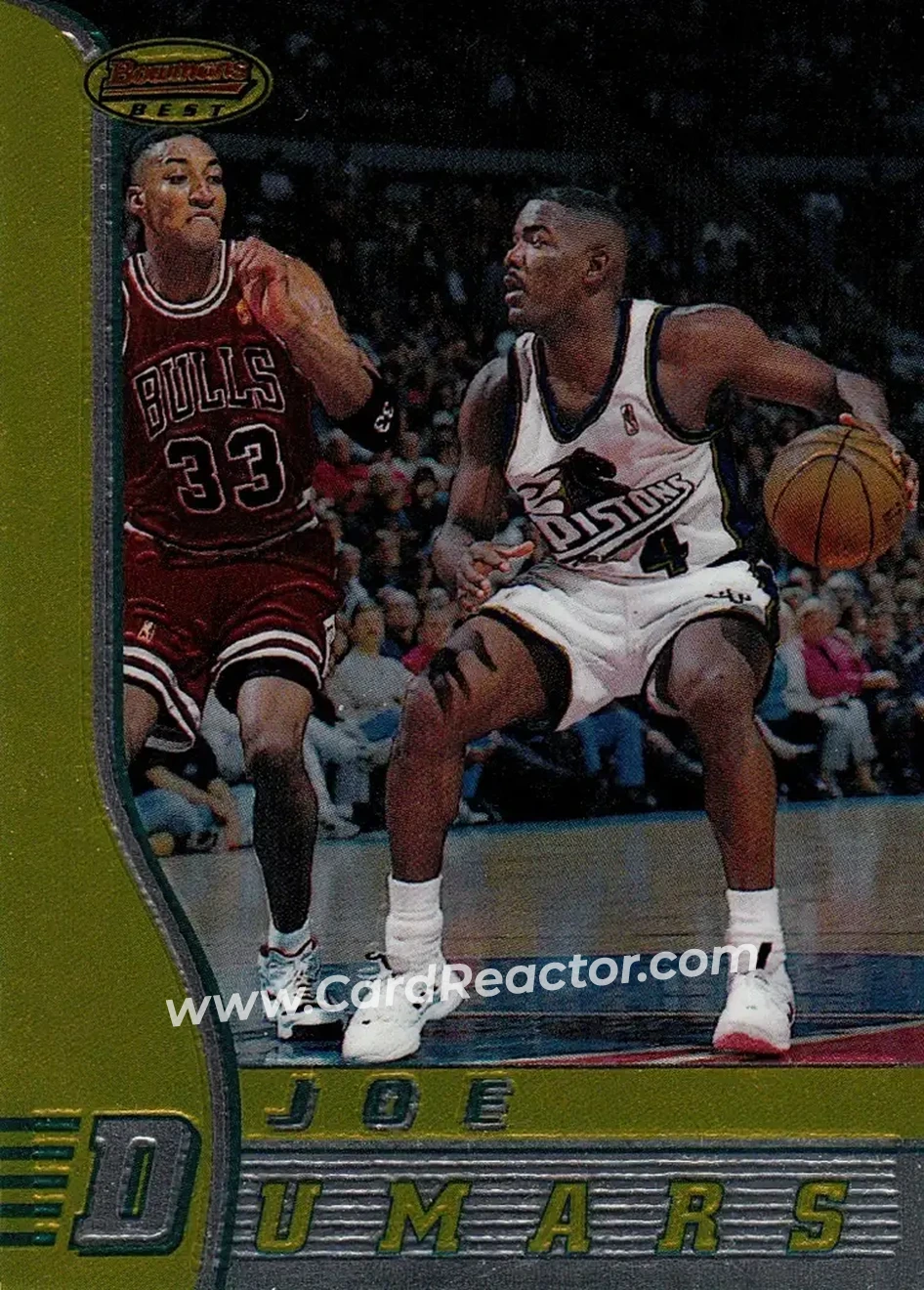 1996-97 Bowman's Best #76 - Joe Dumars - Detroit Pistons - Front 1996-97 Bowman's Best #76 - Joe Dumars - Detroit Pistons - Front