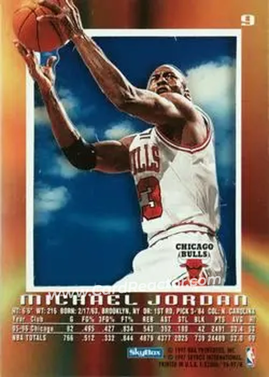 1996-97 E-X2000 #9 - Michael Jordan - Chicago Bulls - Back
