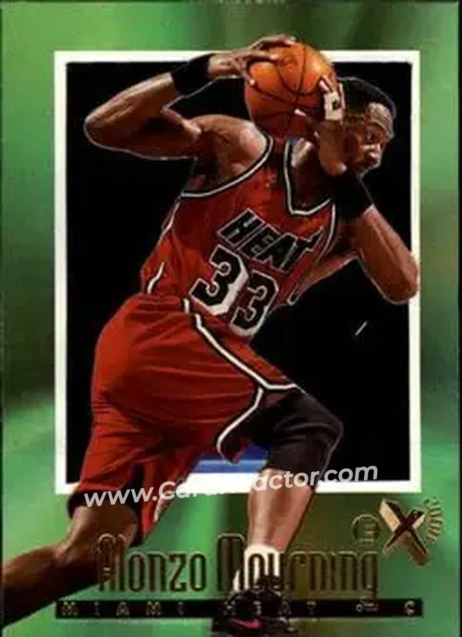 1996-97 E-X2000 #36 - Alonzo Mourning - Miami Heat - Front