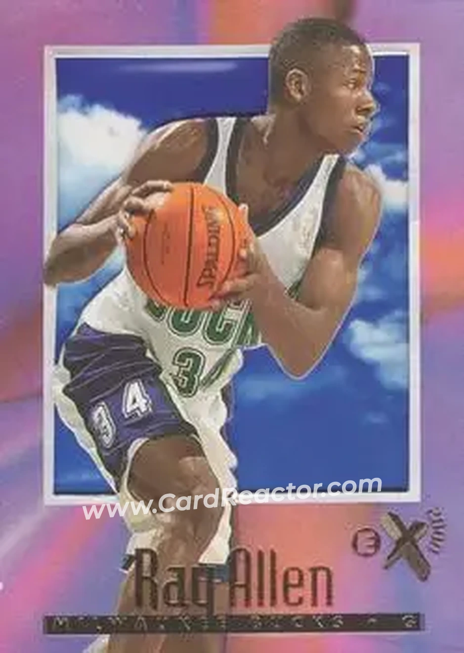 1996-97 E-X2000 #37 - Ray Allen - Milwaukee Bucks - Front