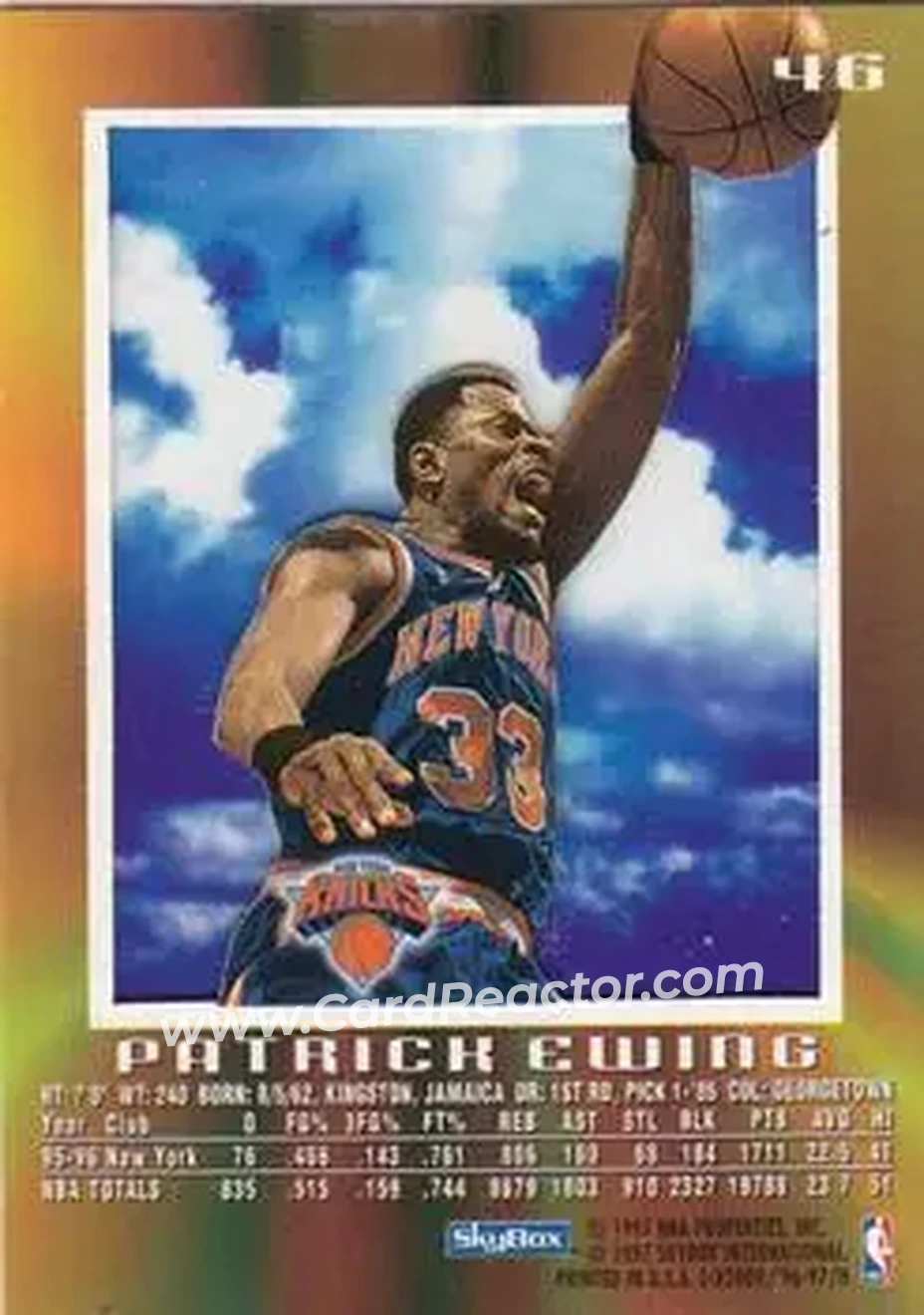 1996-97 E-X2000 #46 - Patrick Ewing - New York Knicks - Back