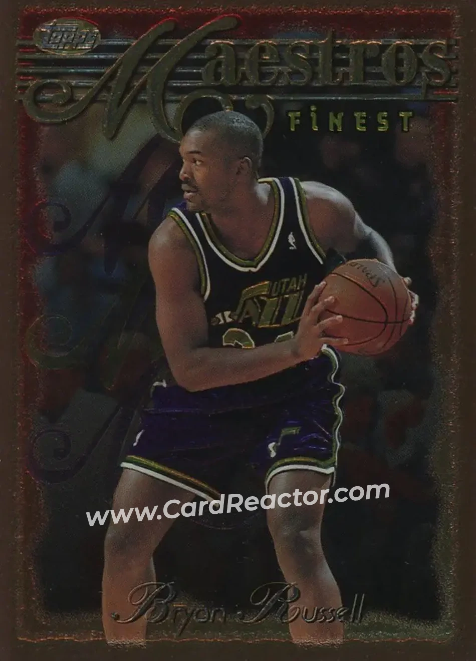 1996-97 Finest #86 - Bryon Russell - Utah Jazz - Front
