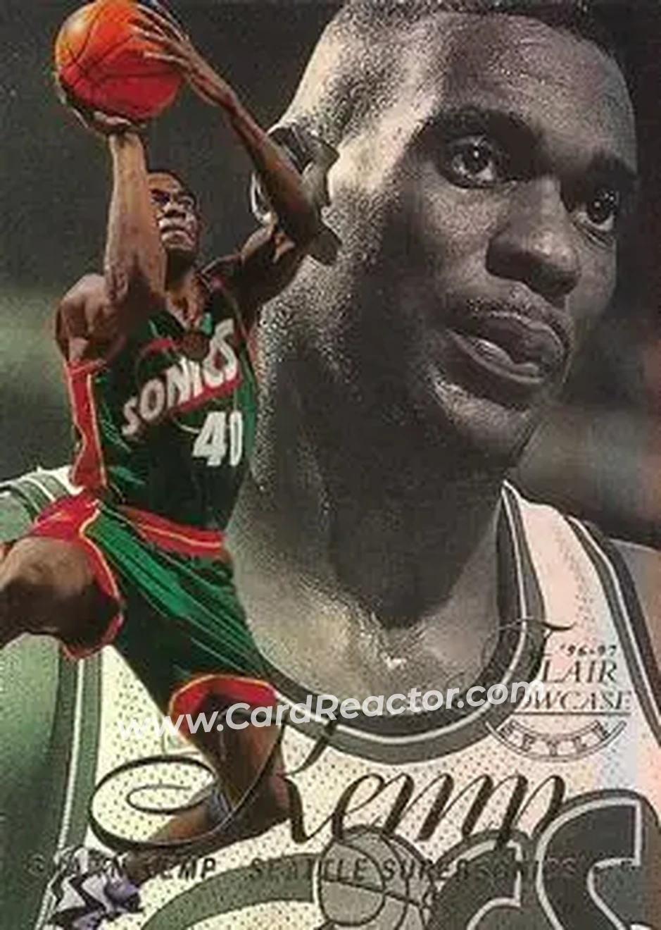 1996-97 Flair Showcase #30 - Shawn Kemp - Seattle SuperSonics - Front