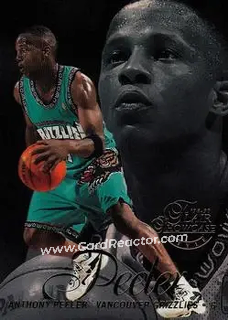 1996-97 Flair Showcase #63 - Anthony Peeler - Vancouver Grizzlies - Front