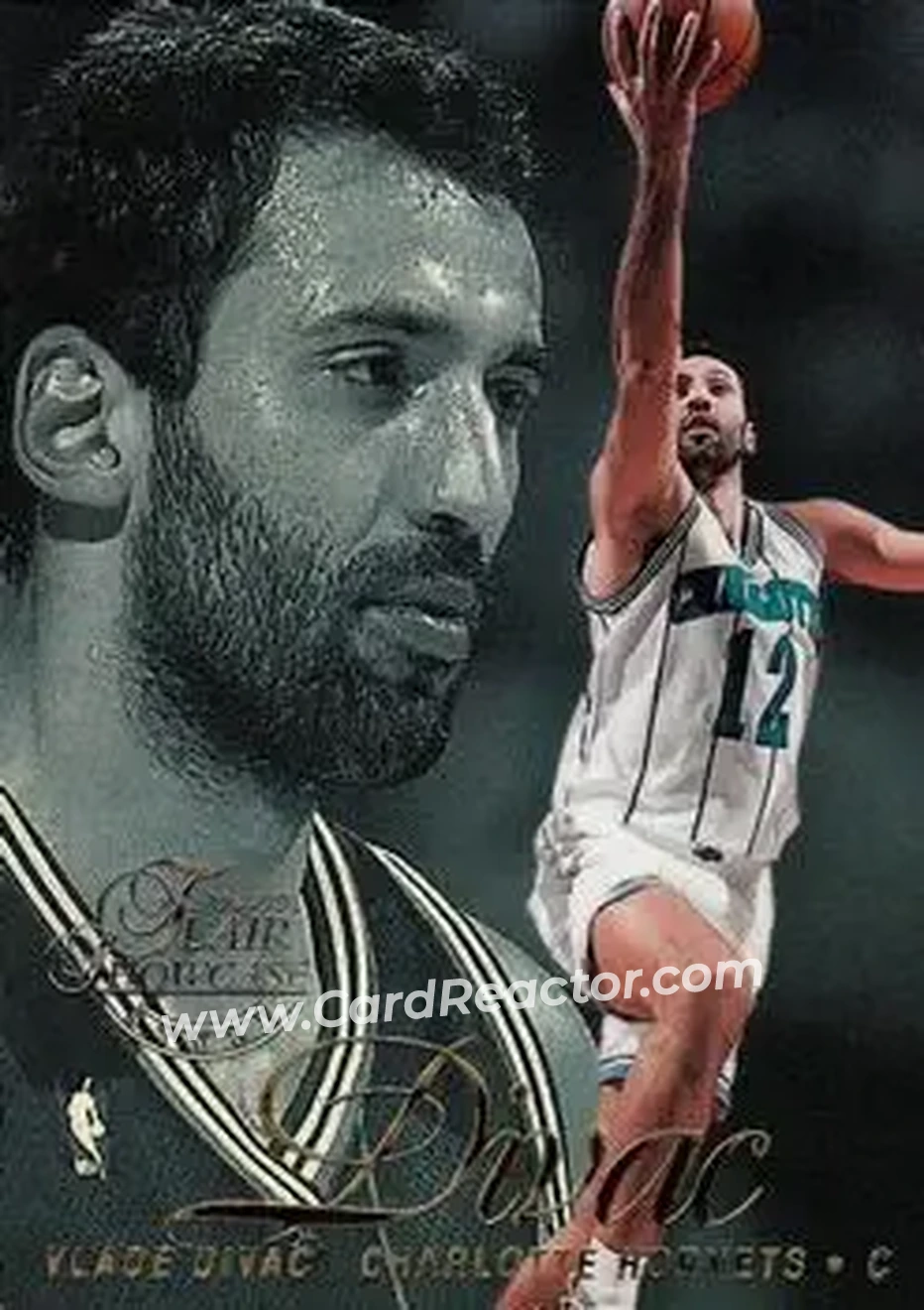 1996-97 Flair Showcase #79 - Vlade Divac - Charlotte Hornets - Front