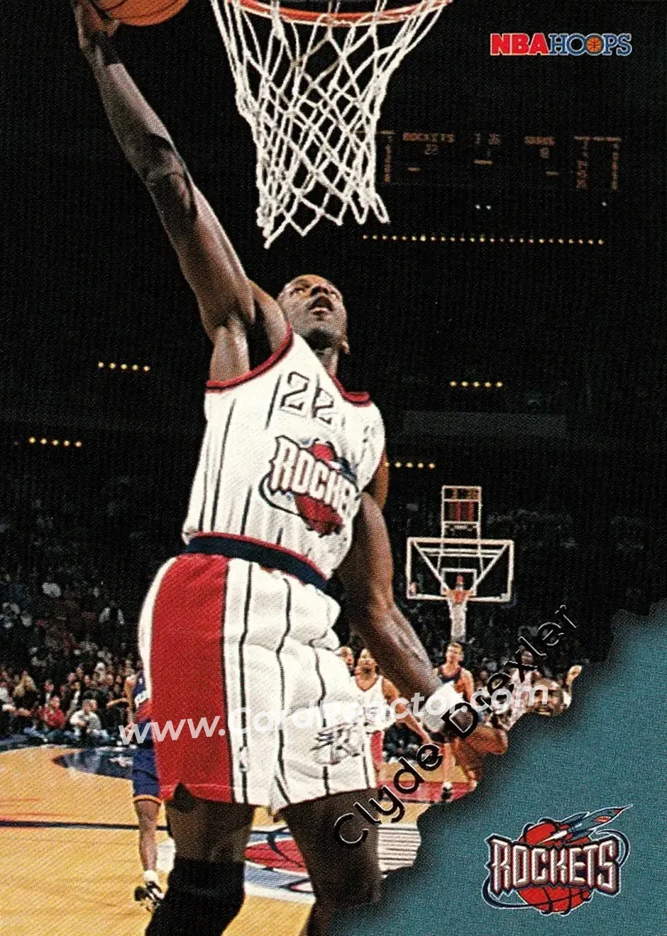 1996-97 Hoops #60 - Clyde Drexler - Houston Rockets - Front