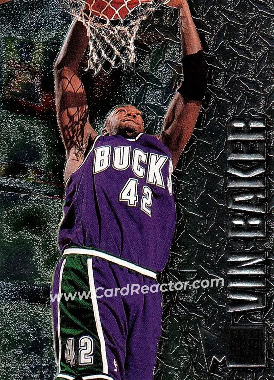 1996-97 Metal #55 - Vin Baker - Milwaukee Bucks - Front