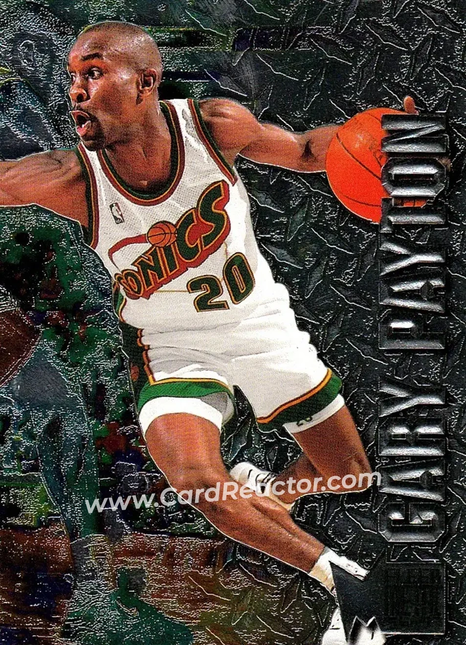 1996-97 Metal #94 - Gary Payton - Seattle SuperSonics - Front