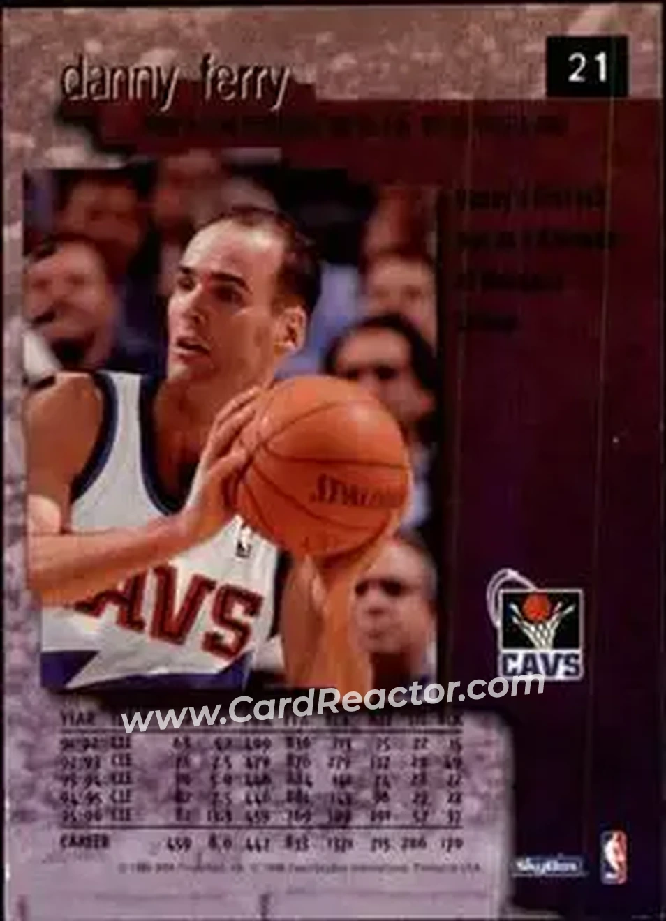 1996-97 SkyBox Premium #21 - Danny Ferry - Cleveland Cavaliers - Back