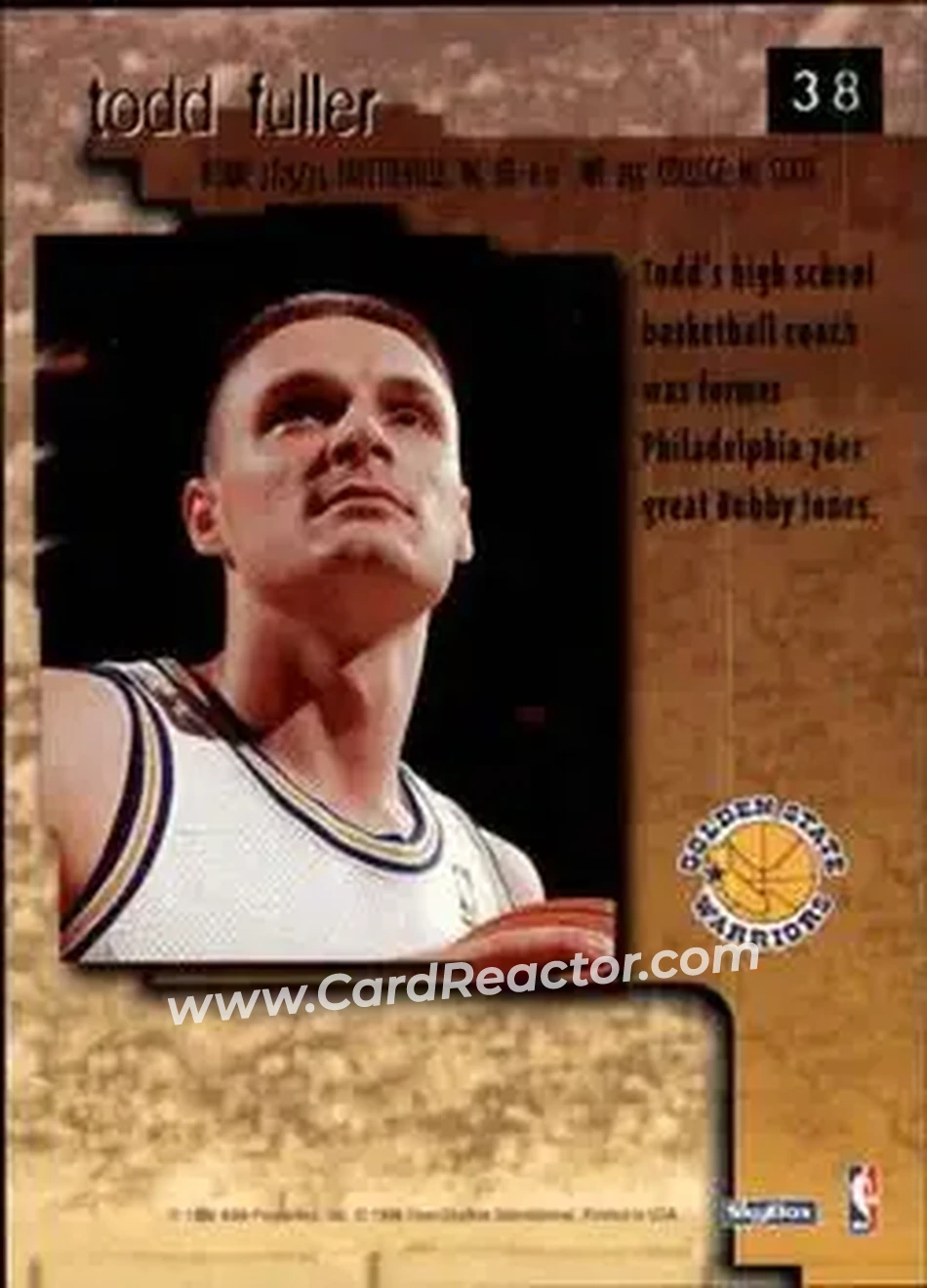 1996-97 SkyBox Premium #38 - Todd Fuller - Golden State Warriors - Back