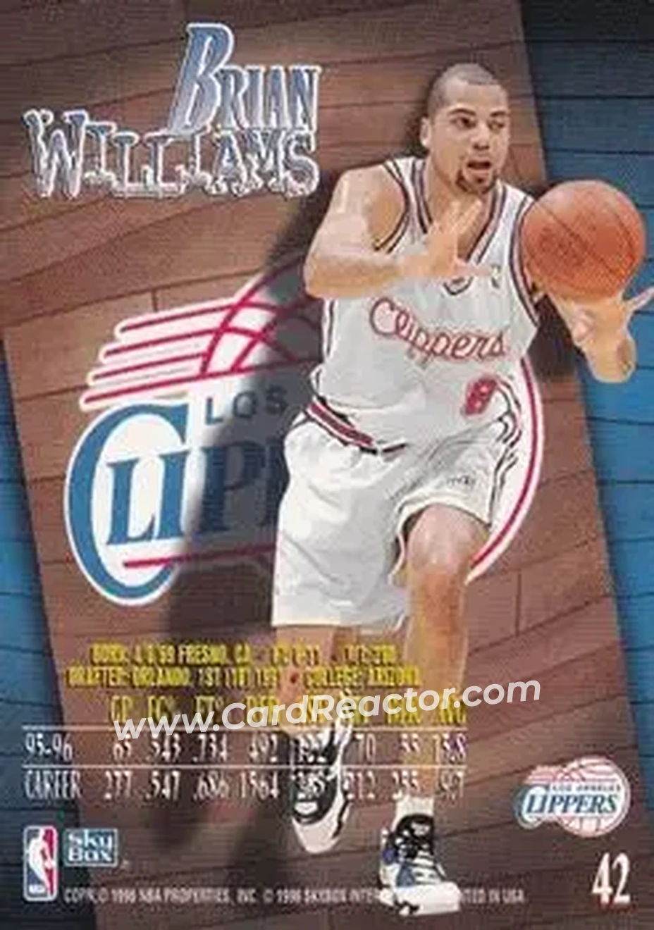 1996-97 SkyBox Z-Force #42 - Bison Dele - Los Angeles Clippers - Back