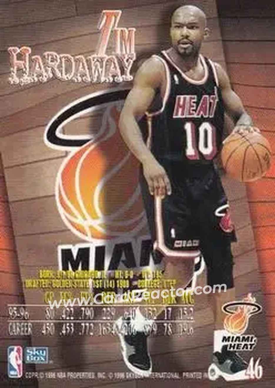 1996-97 SkyBox Z-Force #46 - Tim Hardaway - Miami Heat - Back 1996-97 SkyBox Z-Force #46 - Tim Hardaway - Miami Heat - Back