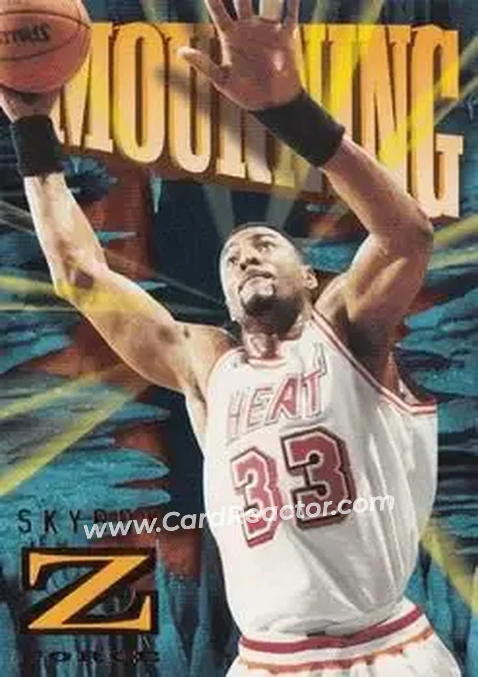 1996-97 SkyBox Z-Force #47 - Alonzo Mourning - Miami Heat - Front