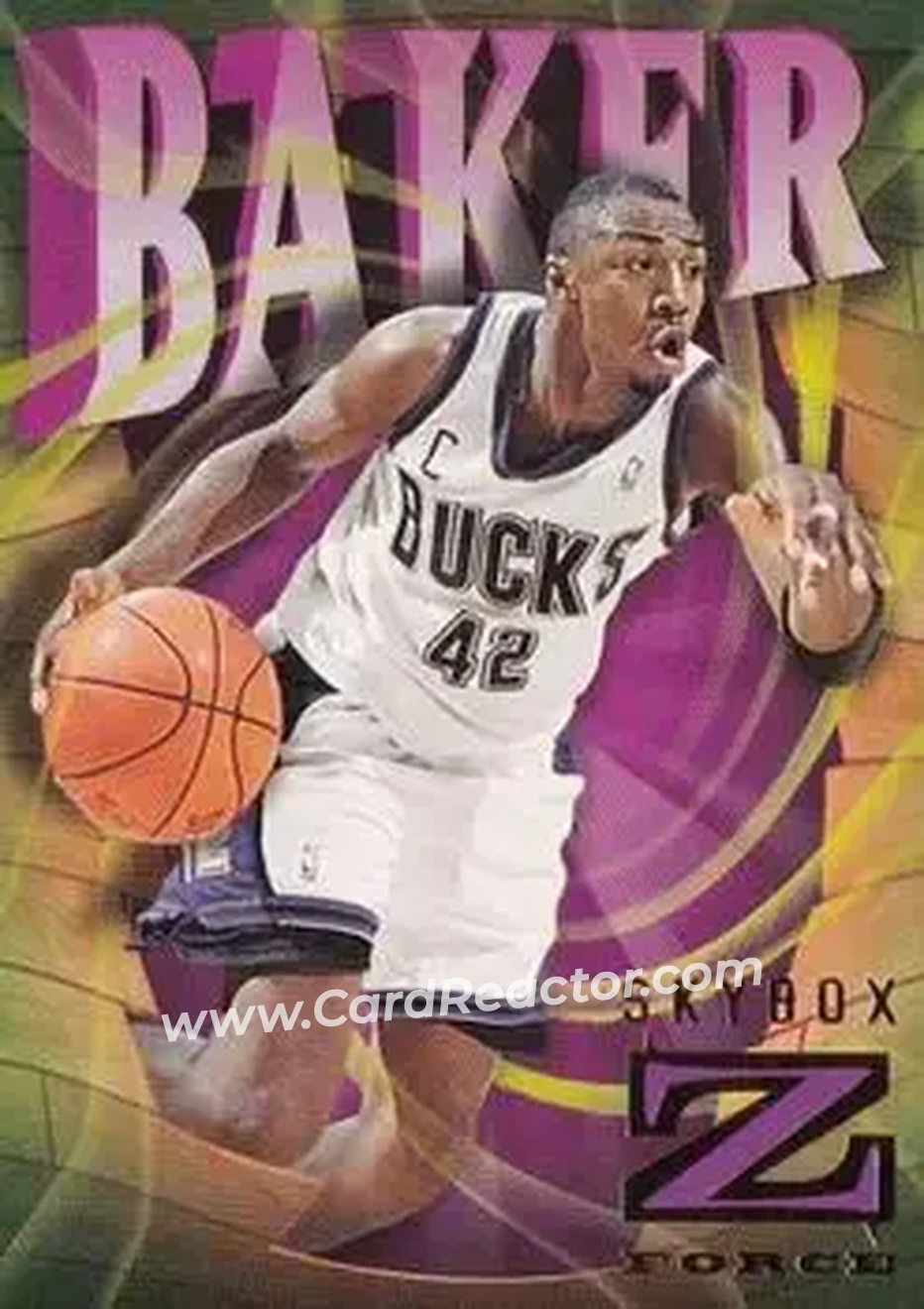 1996-97 SkyBox Z-Force #50 - Vin Baker - Milwaukee Bucks - Front