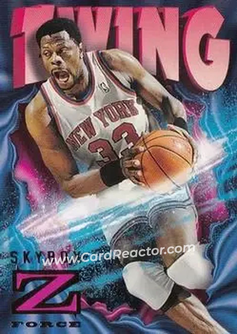 1996-97 SkyBox Z-Force #58 - Patrick Ewing - New York Knicks - Front 1996-97 SkyBox Z-Force #58 - Patrick Ewing - New York Knicks - Front
