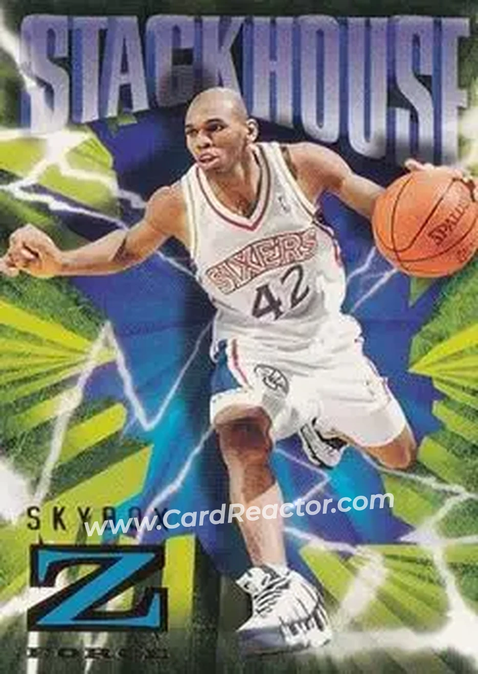 1996-97 SkyBox Z-Force #66 - Jerry Stackhouse - Philadelphia 76ers - Front