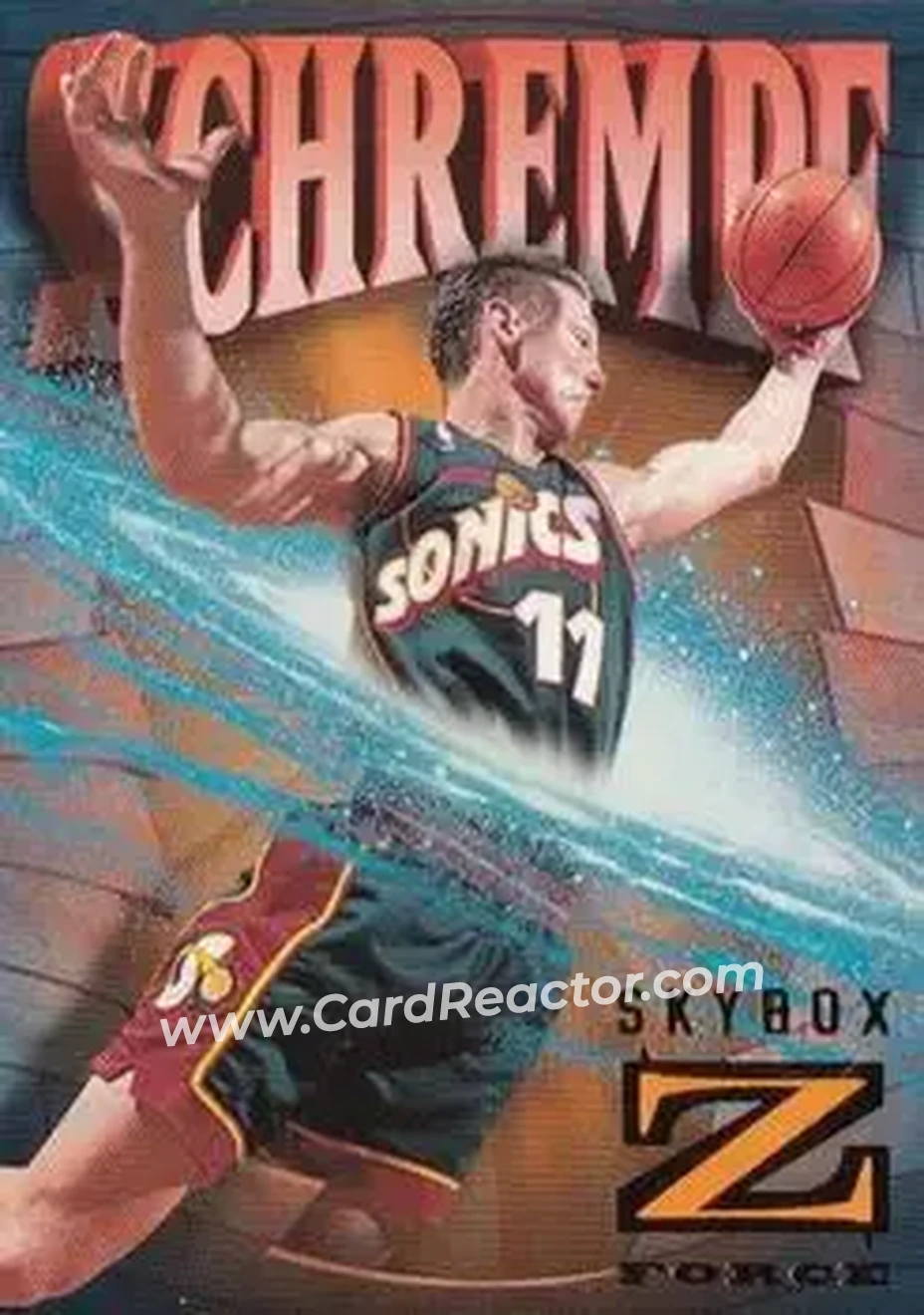 1996-97 SkyBox Z-Force #85 - Detlef Schrempf - Seattle SuperSonics - Front