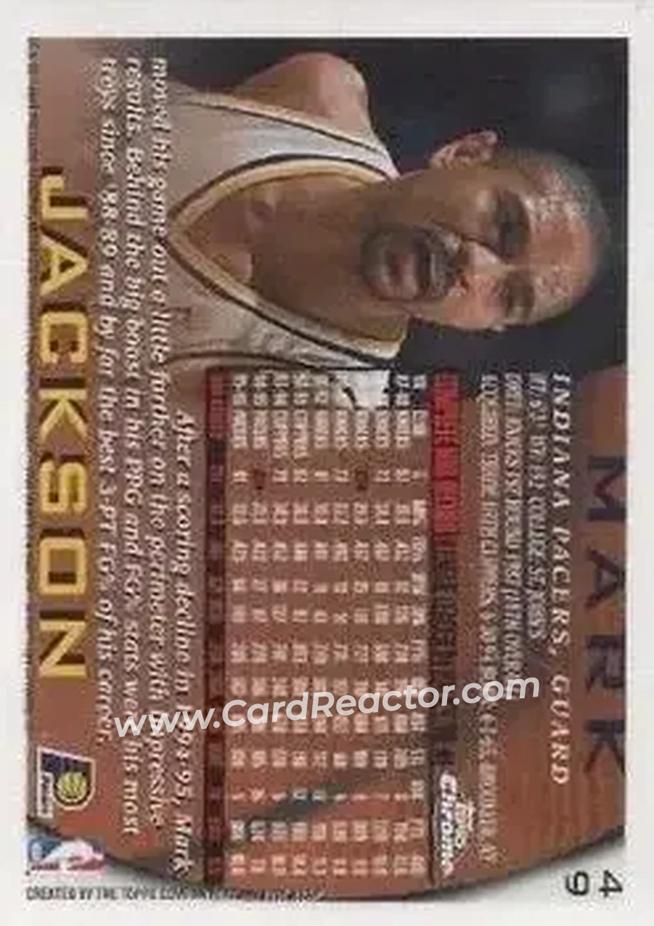 1996-97 Topps Chrome #49 - Mark Jackson - Indiana Pacers - Back