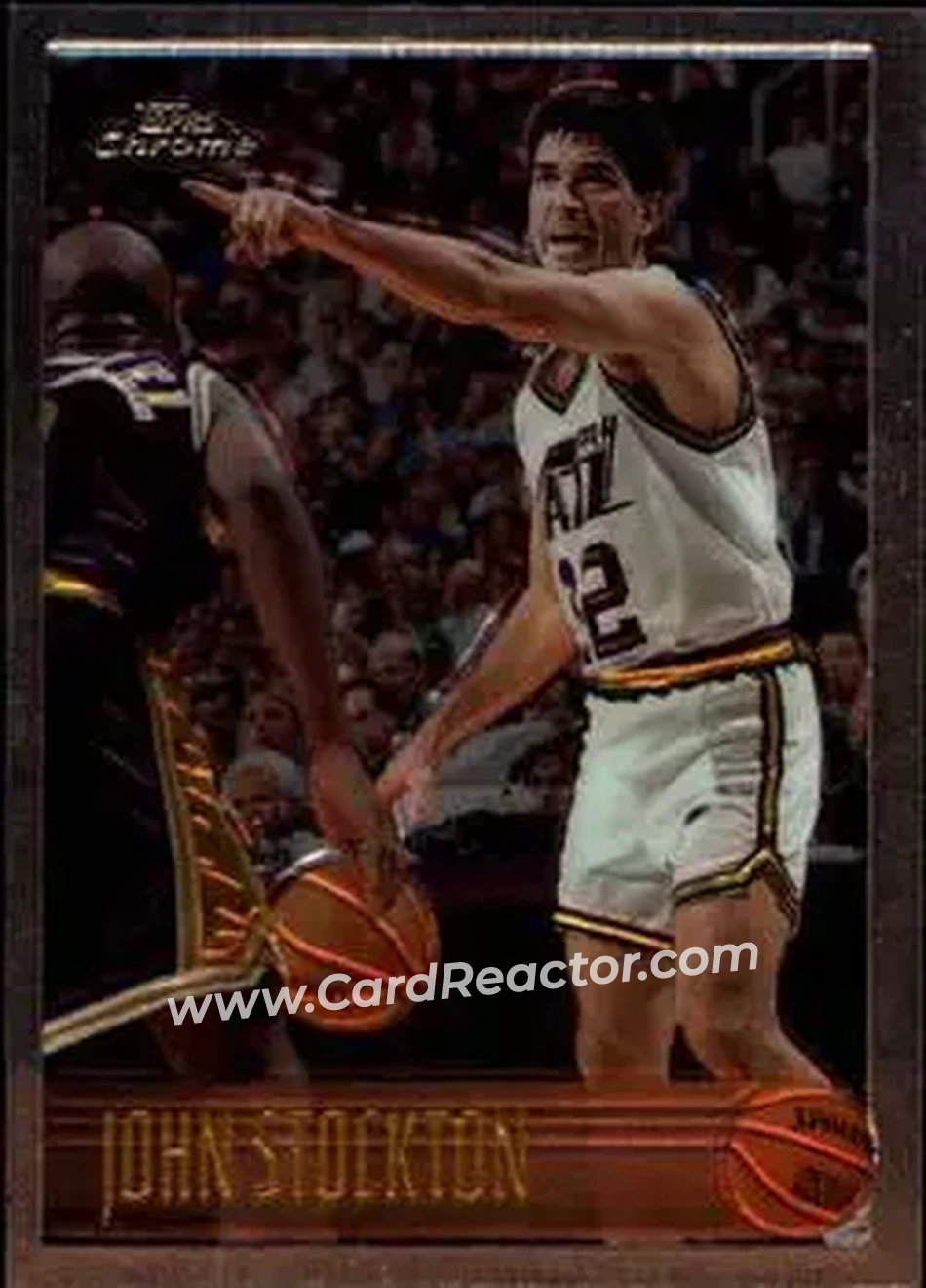1996-97 Topps Chrome #65 - John Stockton - Utah Jazz - Front