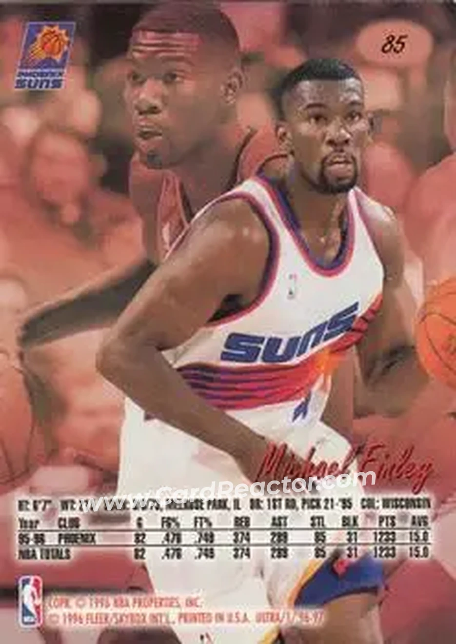 1996-97 Ultra #85 - Michael Finley - Phoenix Suns - Back
