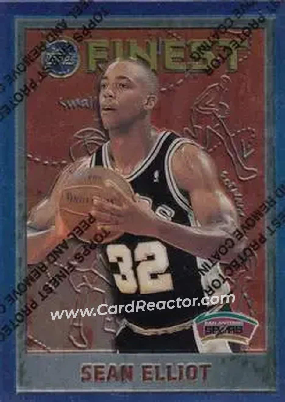 1995-96 Finest #11 - Sean Elliott - San Antonio Spurs - Front