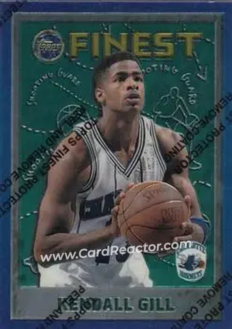 1995-96 Finest #13 - Kendall Gill - Charlotte Hornets - Front