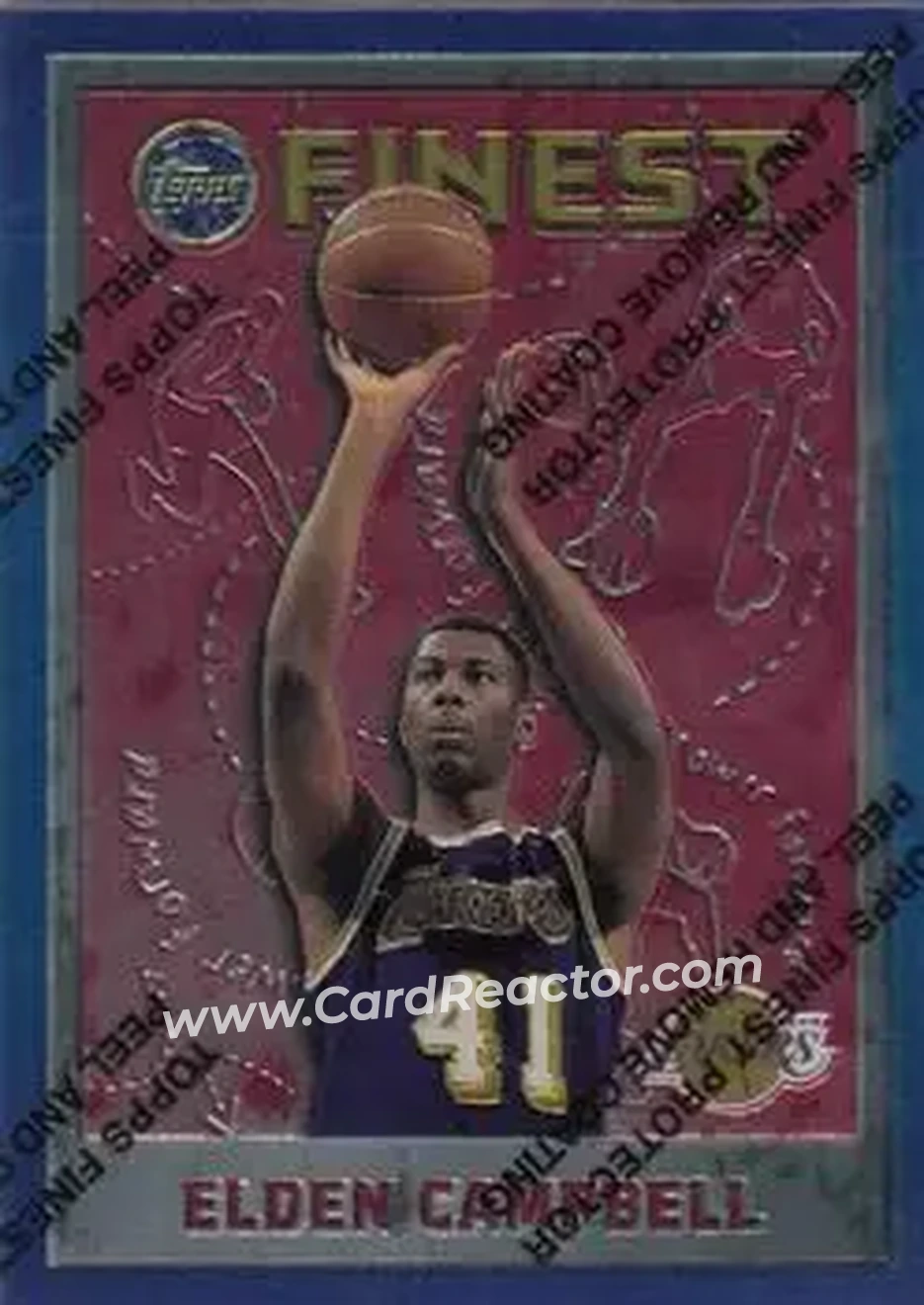 1995-96 Finest #19 - Elden Campbell - Los Angeles Lakers - Front