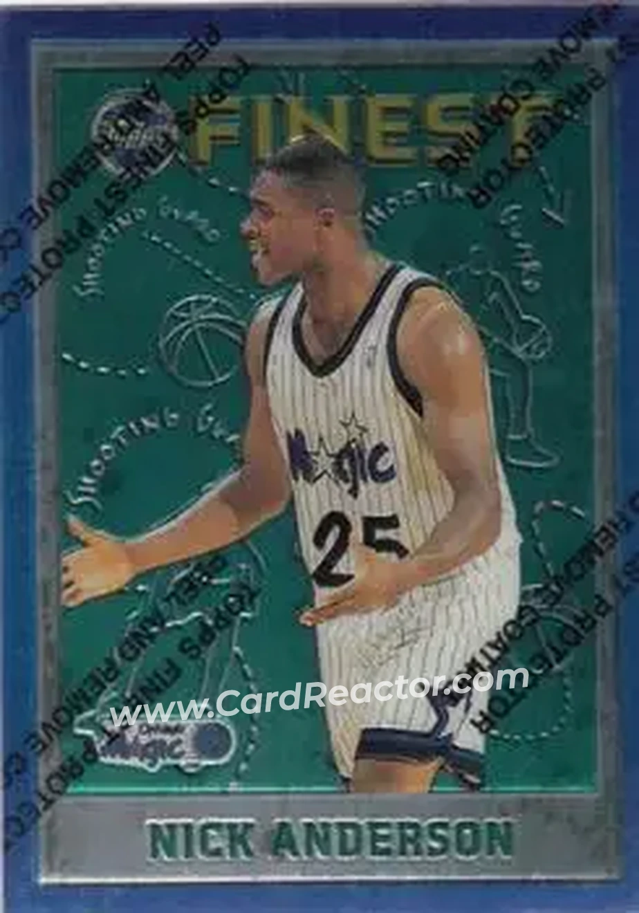1995-96 Finest #28 - Nick Anderson - Orlando Magic - Front