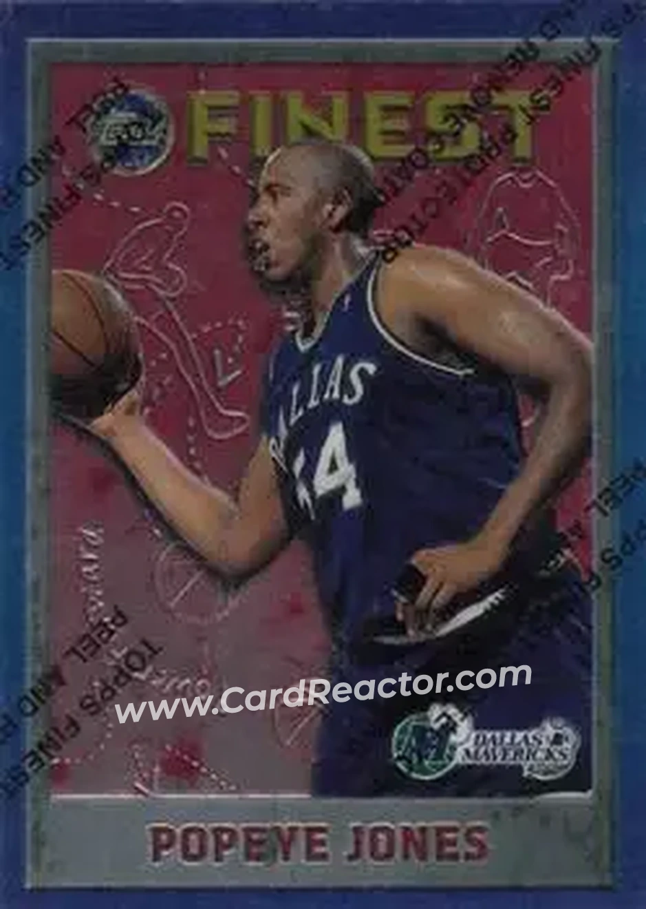 1995-96 Finest #38 - Popeye Jones - Dallas Mavericks - Front