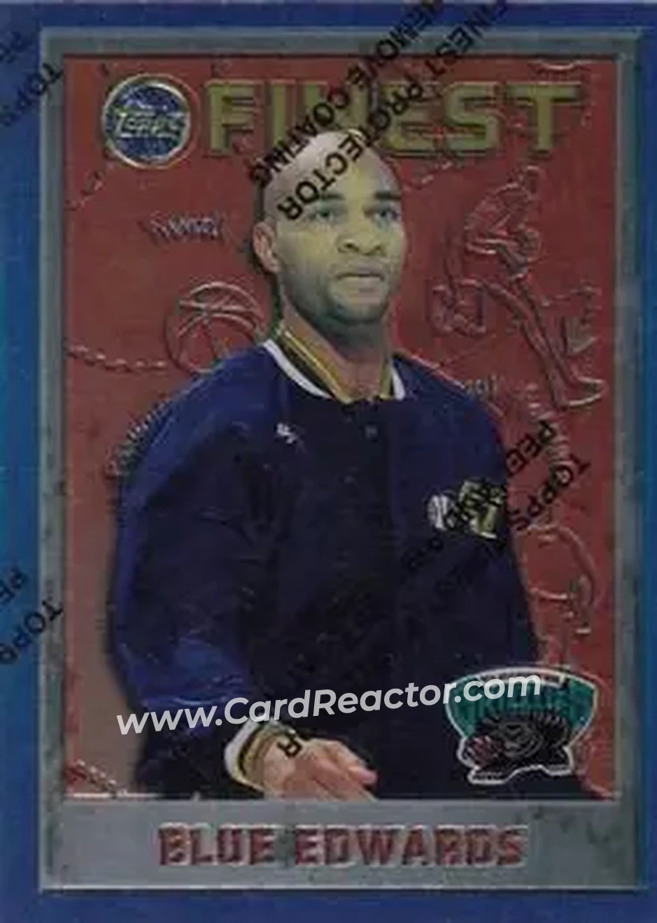 1995-96 Finest #47 - Blue Edwards - Vancouver Grizzlies - Front