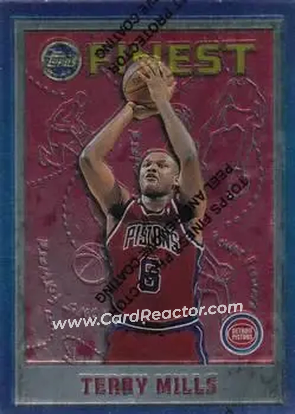 1995-96 Finest #56 - Terry Mills - Detroit Pistons - Front