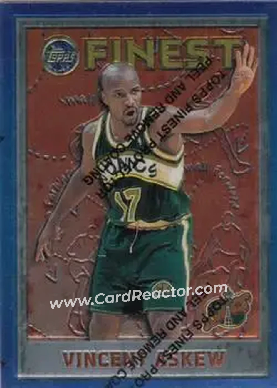 1995-96 Finest #59 - Vincent Askew - Seattle SuperSonics - Front