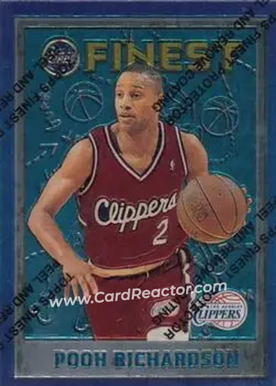 1995-96 Finest #63 - Pooh Richardson - Los Angeles Clippers - Front