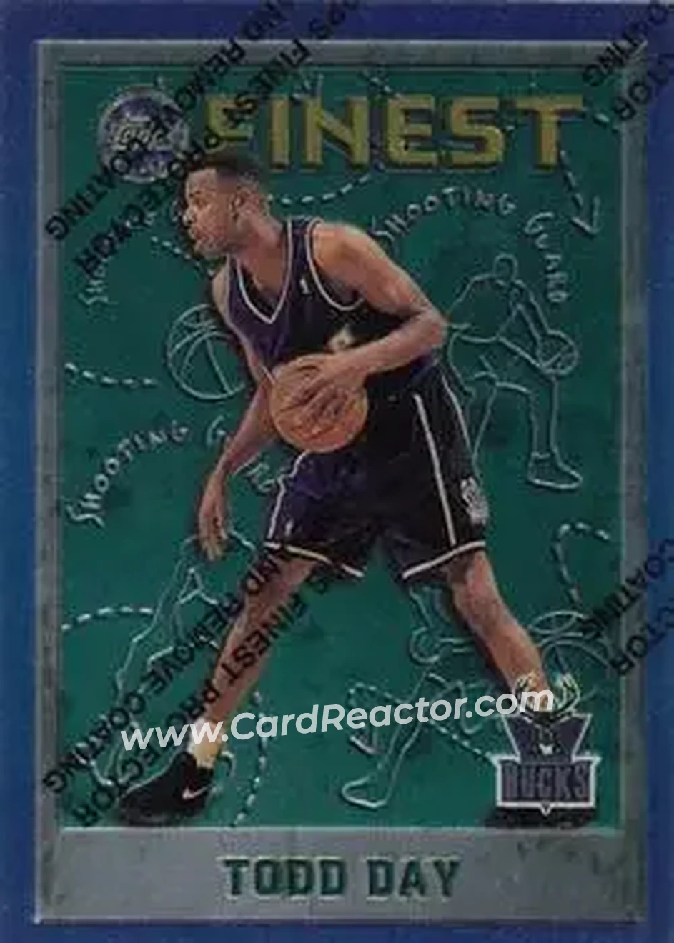 1995-96 Finest #91 - Todd Day - Milwaukee Bucks - Front