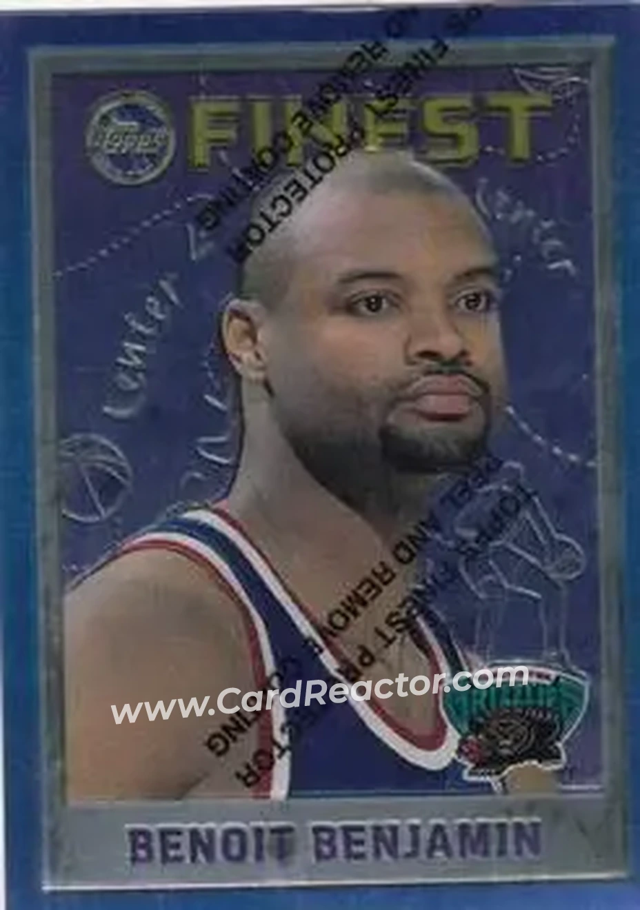 1995-96 Finest #93 - Benoit Benjamin - Vancouver Grizzlies - Front