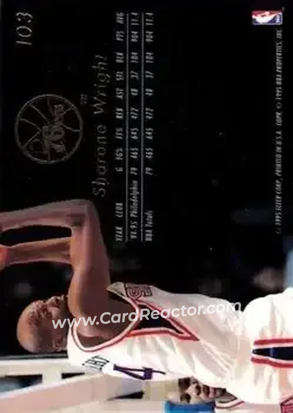 1995-96 Flair #103 - Sharone Wright - Philadelphia 76ers - Back