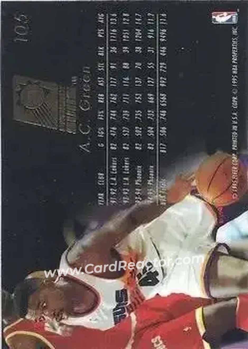 1995-96 Flair #105 - A.C. Green - Phoenix Suns - Back