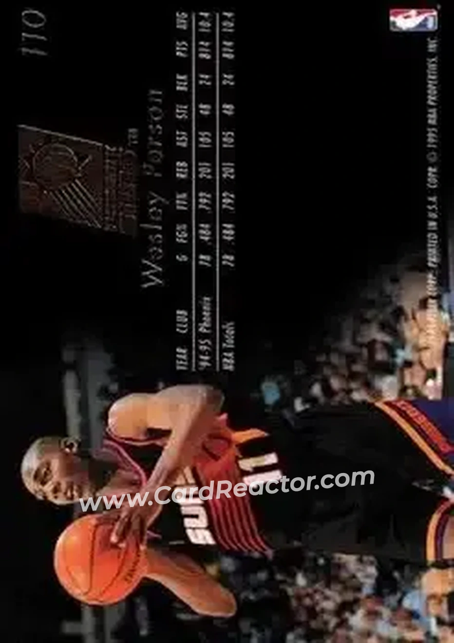 1995-96 Flair #110 - Wesley Person - Phoenix Suns - Back