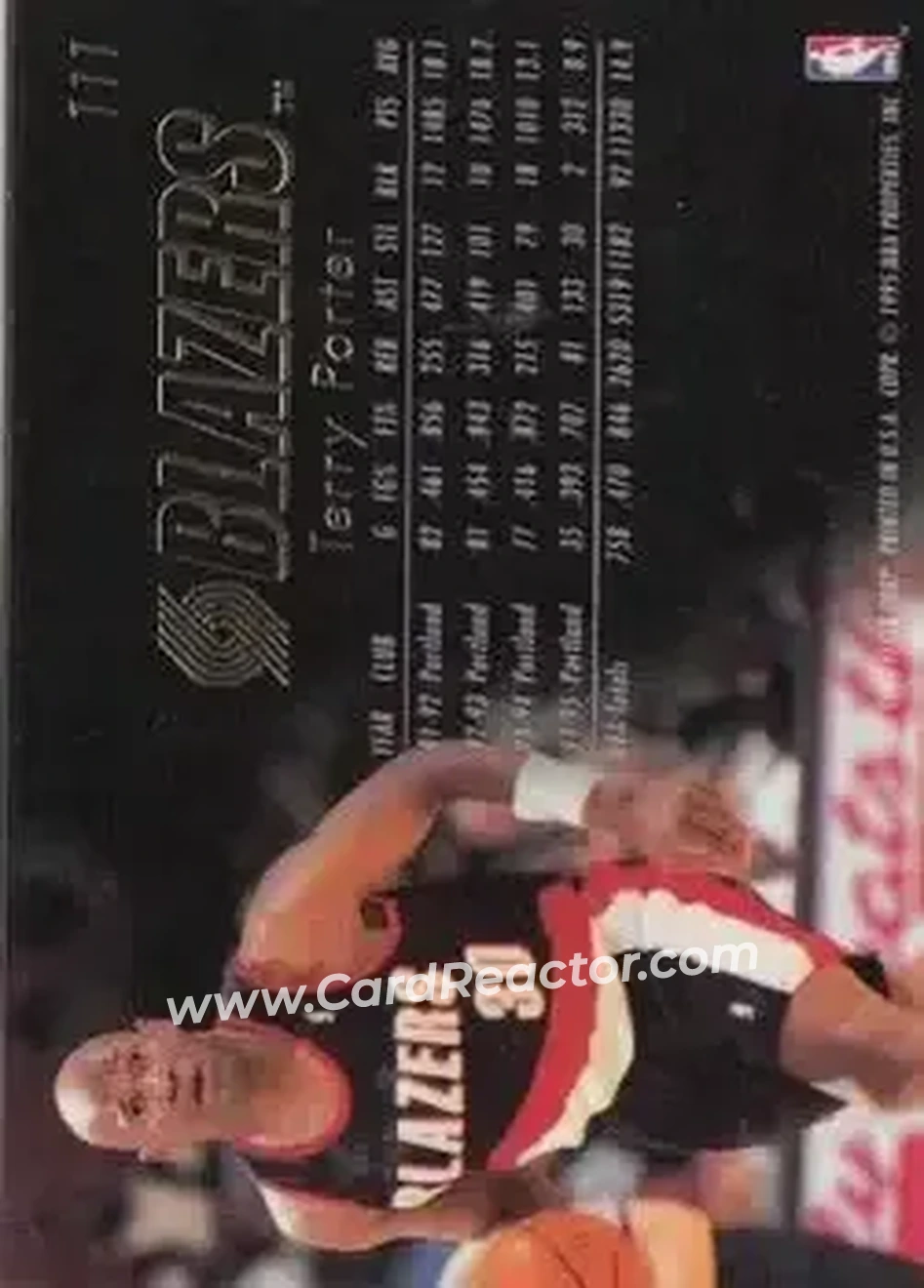1995-96 Flair #111 - Terry Porter - Portland Trail Blazers - Back