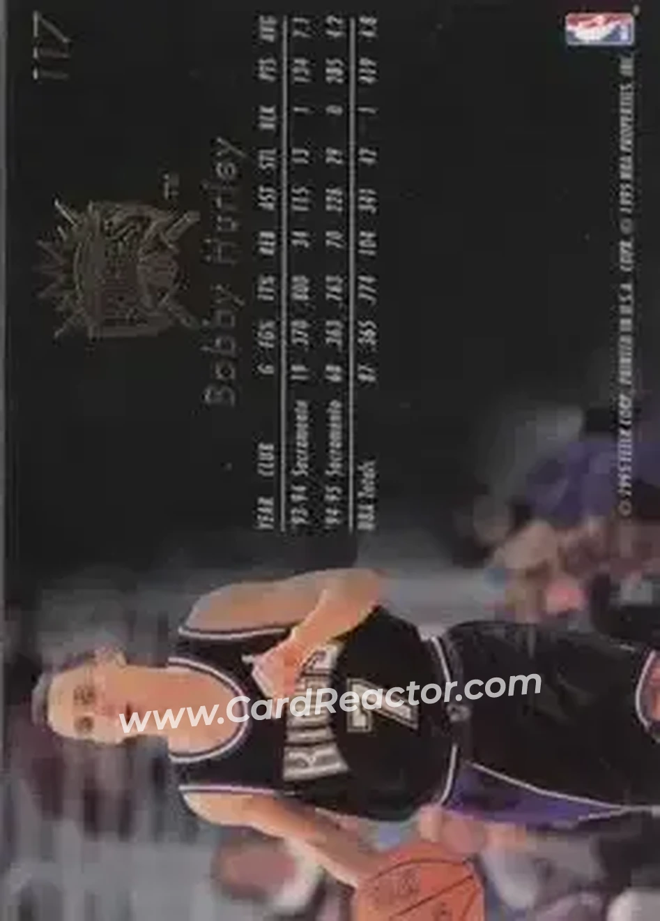 1995-96 Flair #117 - Bobby Hurley - Sacramento Kings - Back