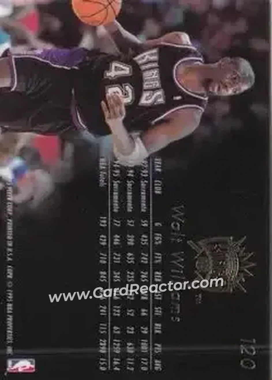 1995-96 Flair #120 - Walt Williams - Sacramento Kings - Back
