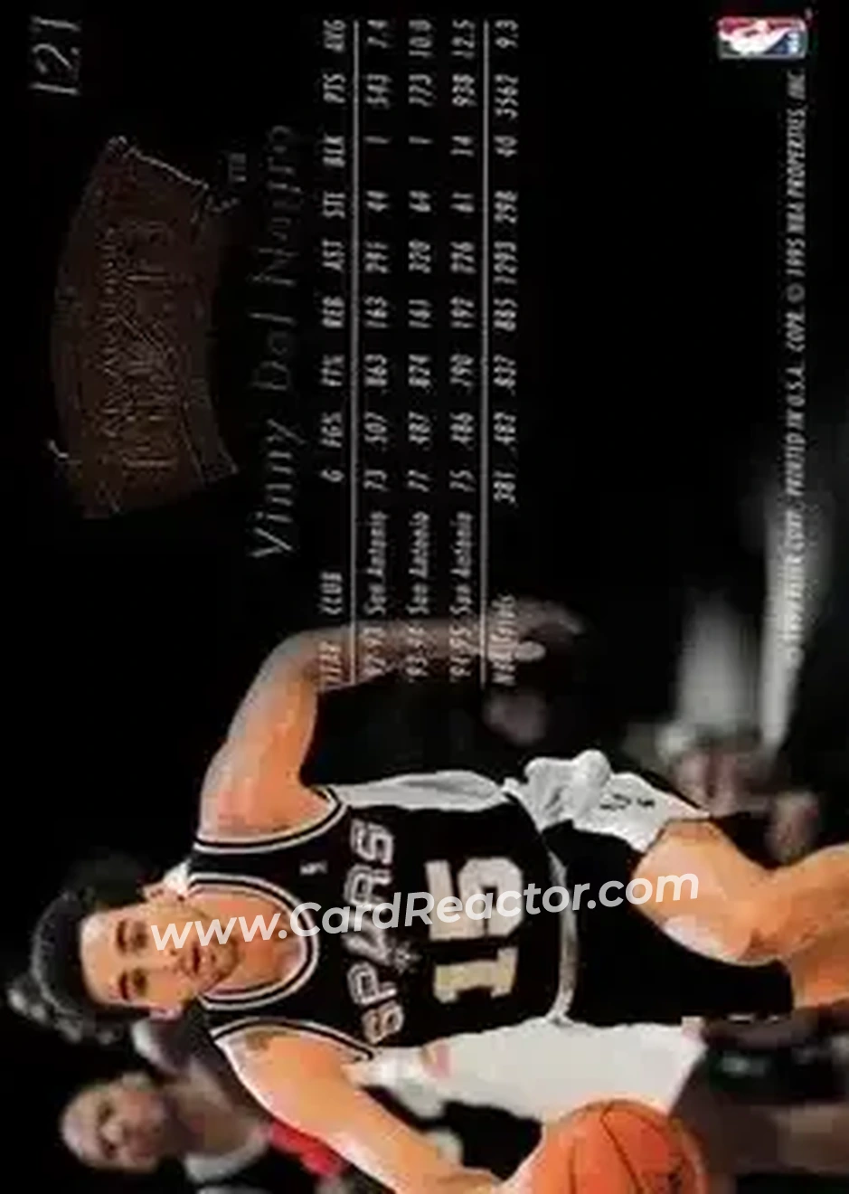 1995-96 Flair #121 - Vinny Del Negro - San Antonio Spurs - Back