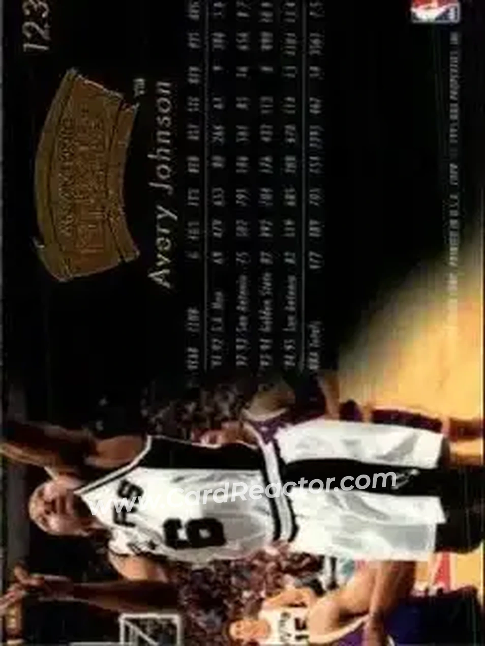 1995-96 Flair #123 - Avery Johnson - San Antonio Spurs - Back