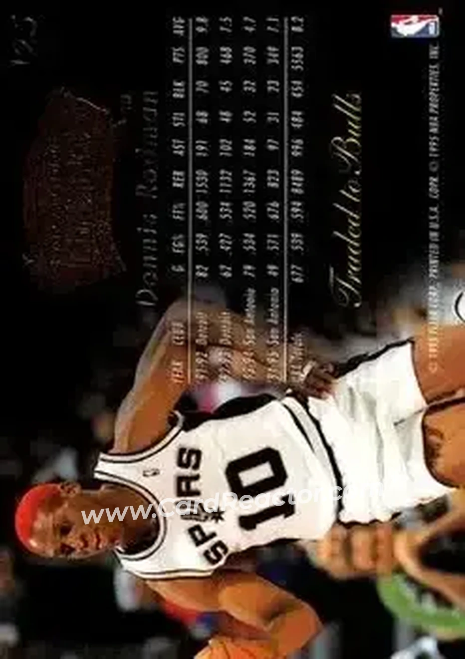 1995-96 Flair #125 - Dennis Rodman - Chicago Bulls - Back