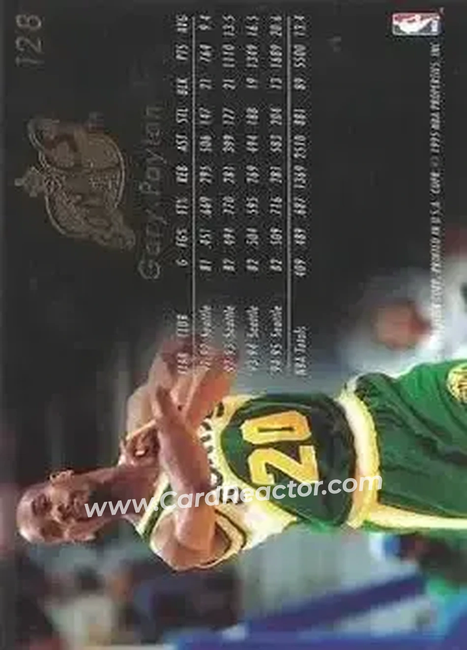 1995-96 Flair #128 - Gary Payton - Seattle SuperSonics - Back