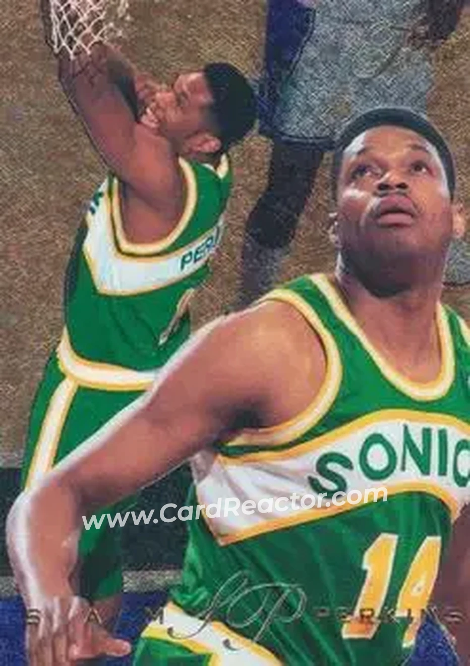 1995-96 Flair #129 - Sam Perkins - Seattle SuperSonics - Front