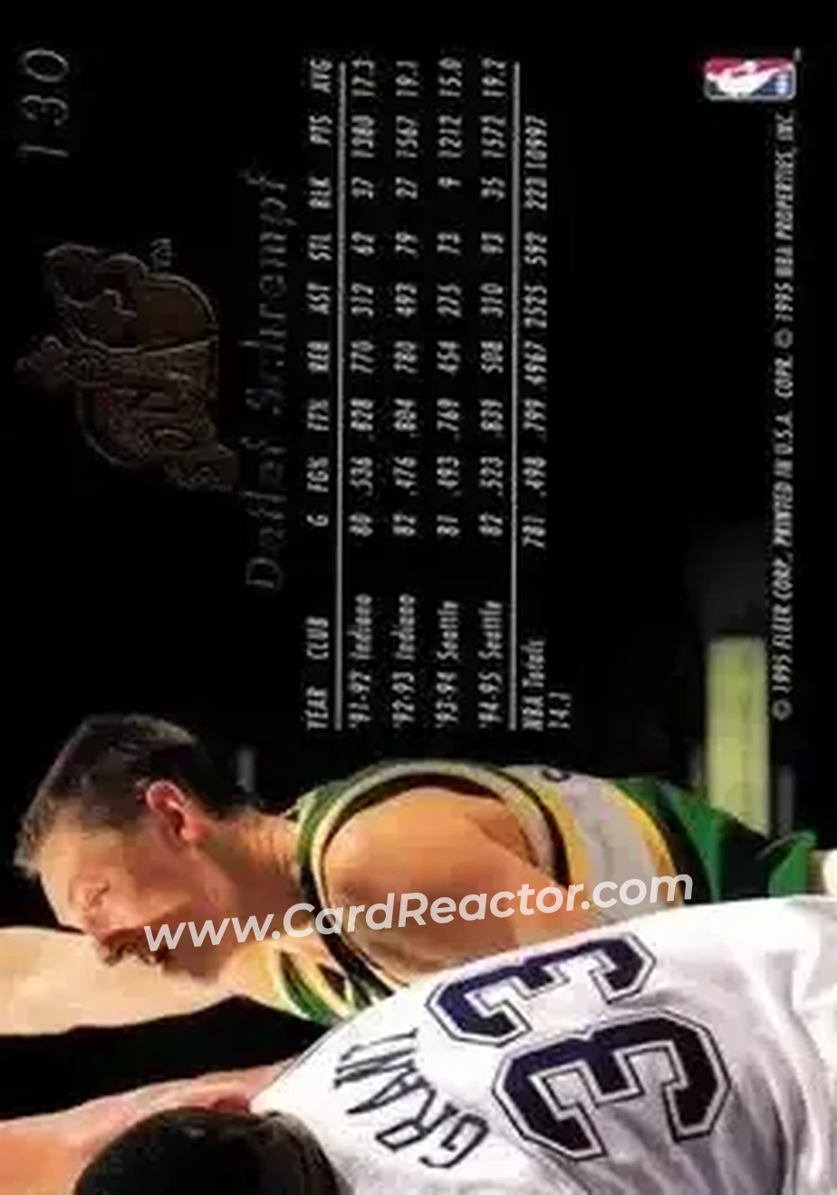 1995-96 Flair #130 - Detlef Schrempf - Seattle SuperSonics - Back