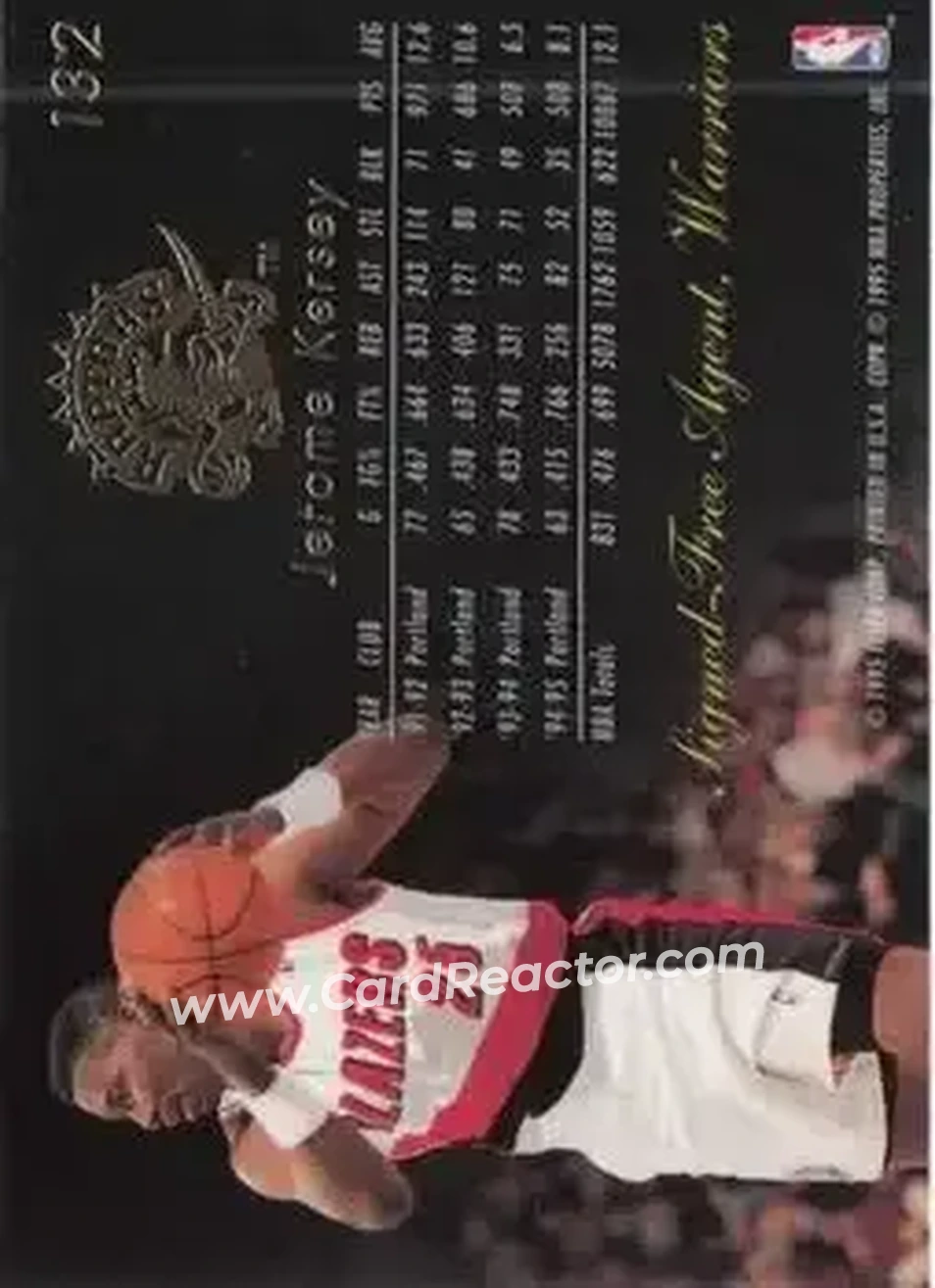1995-96 Flair #132 - Jerome Kersey - Golden State Warriors - Back